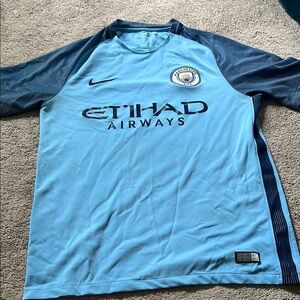 Nike soccer ⚽️ shirt Light Blue and Dark Blue Manchester City Jersey